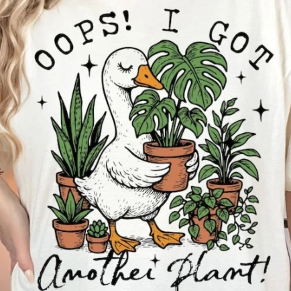 Oops I Got Another Plant Goose Tee, Funny Plant Lover Tee - Picture 2 of 4